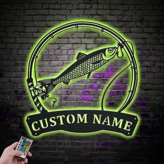 Fishing LED Metal Sign - Wix Decor