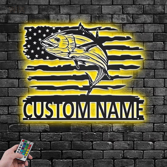 Fishing LED Metal Sign - Wix Decor