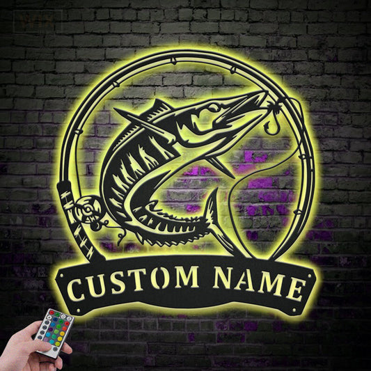 Fishing LED Metal Sign - Wix Decor