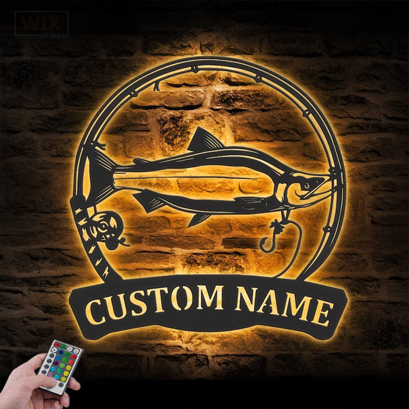 Fishing LED Metal Sign - Wix Decor