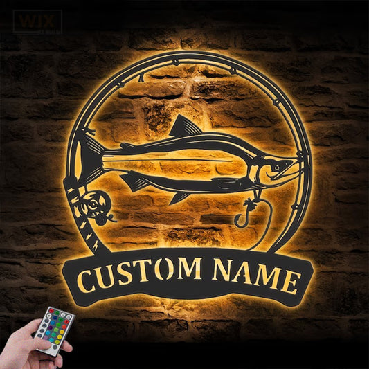 Fishing LED Metal Sign - Wix Decor