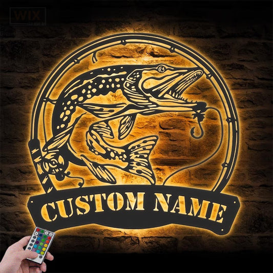 Fishing LED Metal Sign - Wix Decor