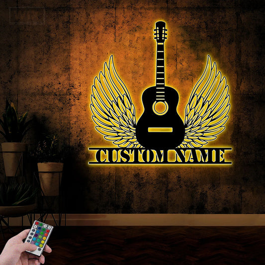 Guitar LED Metal Sign