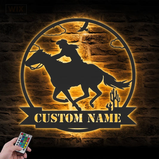 Horse LED Metal Sign