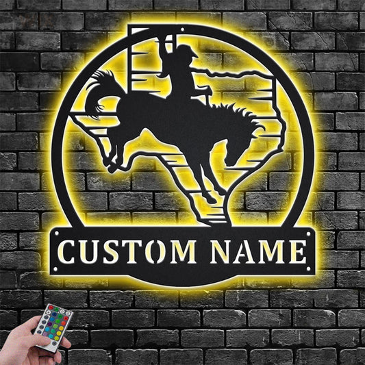 Horse LED Metal Sign