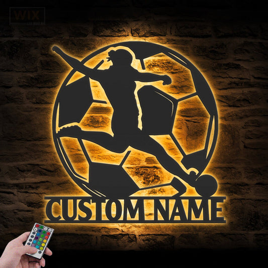 Soccer LED Metal Sign - Wix Decor