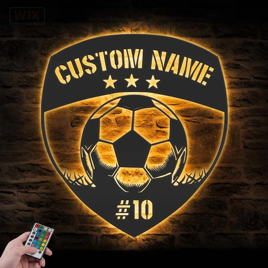 Soccer LED Metal Sign - Wix Decor