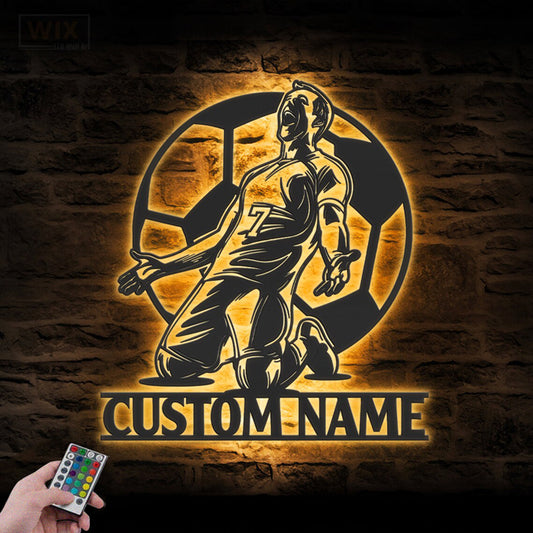 Soccer LED Metal Sign - Wix Decor
