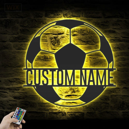 Soccer LED Metal Sign - Wix Decor