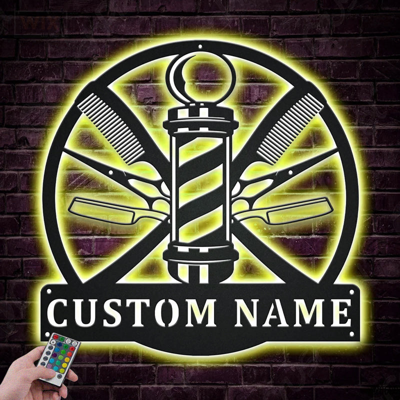 Barber & Salon Led Metal Sign - Wix Decor