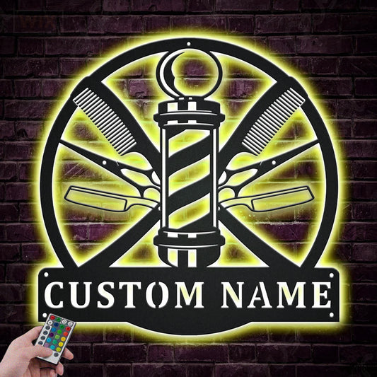 Barber & Salon Led Metal Sign - Wix Decor