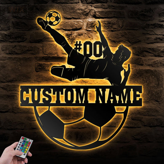 Soccer LED Metal Sign - Wix Decor