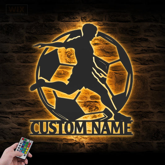 Soccer LED Metal Sign - Wix Decor