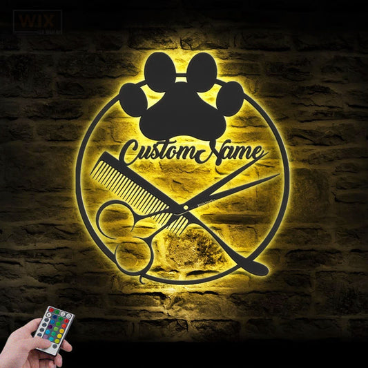 Barber & Salon Led Metal Sign - Wix Decor