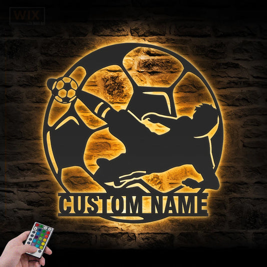 Soccer LED Metal Sign - Wix Decor