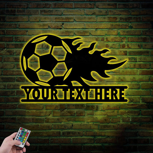 Soccer LED Metal Sign - Wix Decor