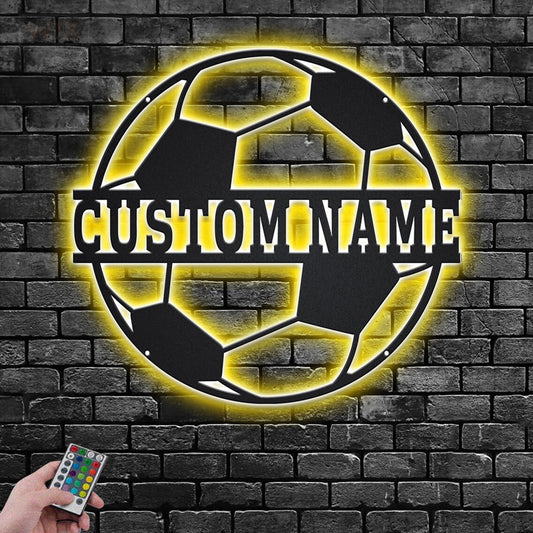 Soccer LED Metal Sign - Wix Decor