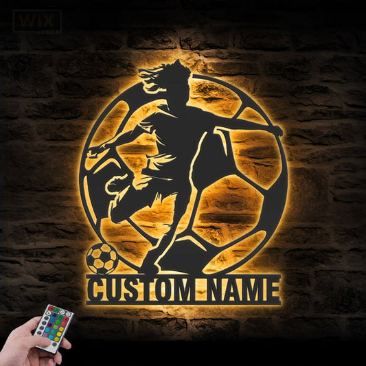 Soccer LED Metal Sign - Wix Decor