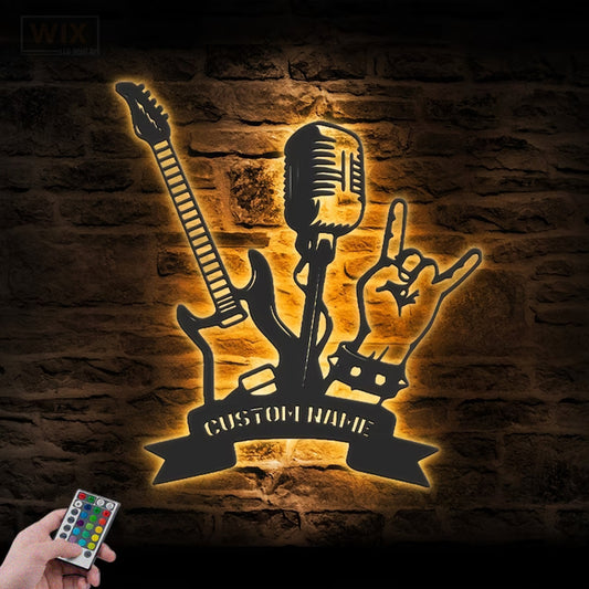 Guitar LED Metal Sign