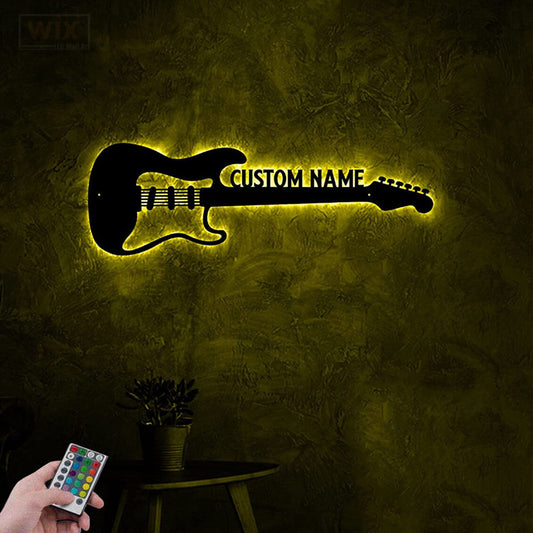Guitar LED Metal Sign