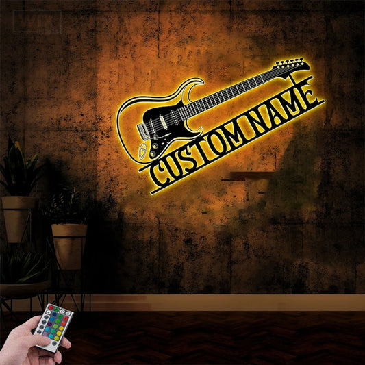 Guitar LED Metal Sign