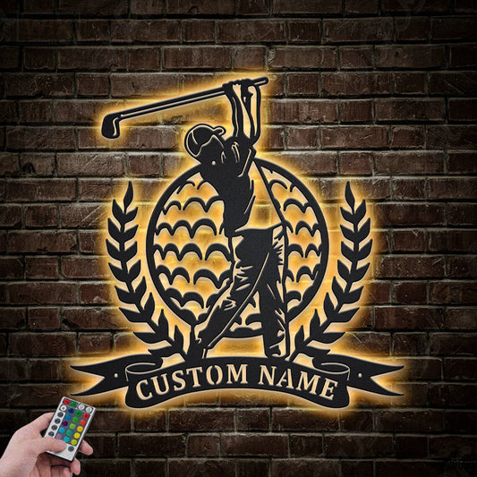 Gofl LED Metal Sign 