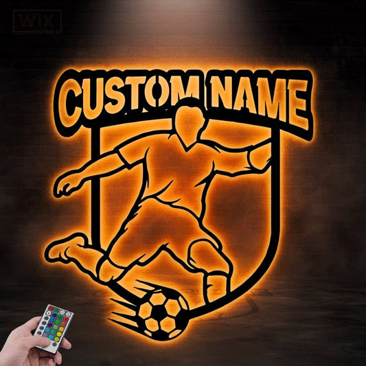 Soccer LED Metal Sign - Wix Decor