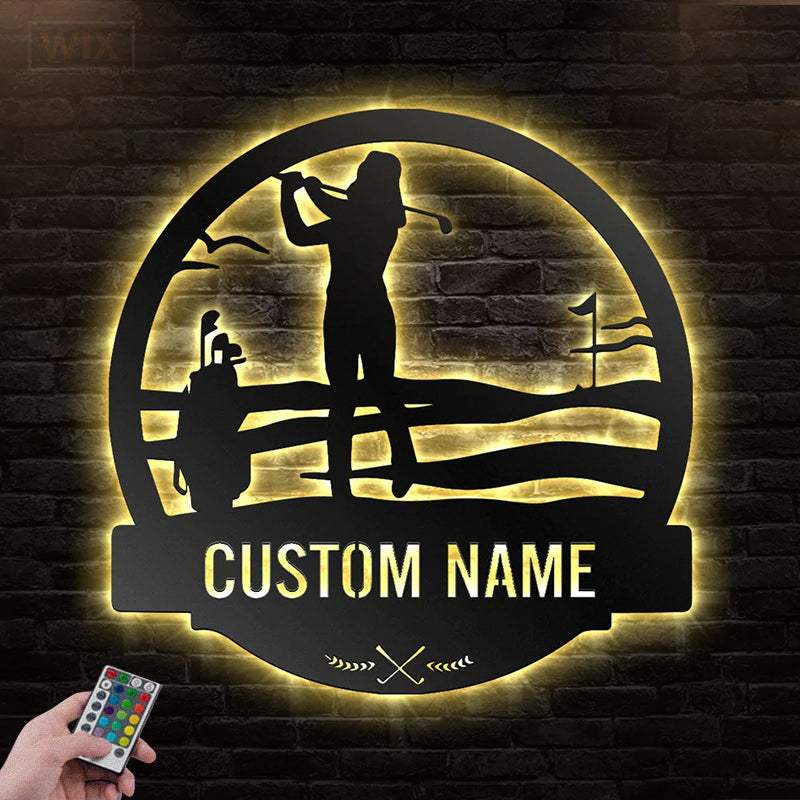 Golf LED Metal Sign 